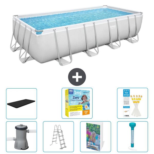Bestway Power Steel, piscina rettangolare - 488x244x122 cm - composta da 6 parti, modello S532
