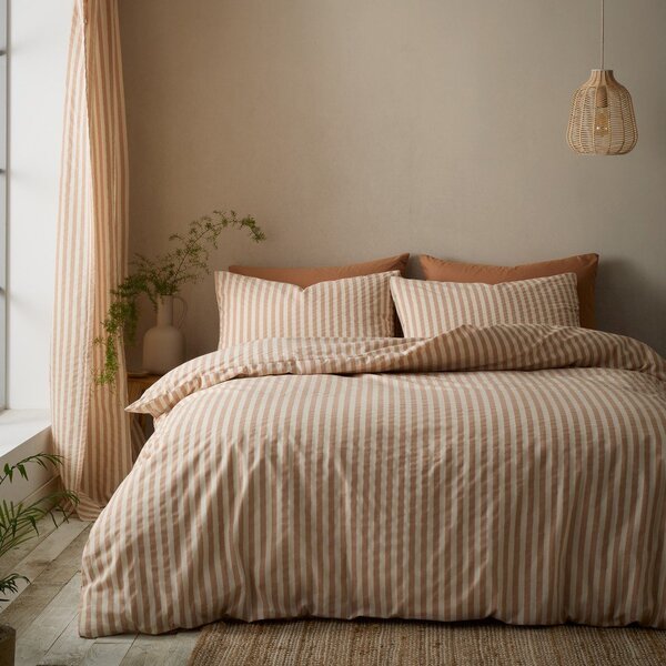 Set copripiumino e federa arancione per letto singolo 135x200 cm Cotton Rich Woven Stripe – Pineapple Elephant