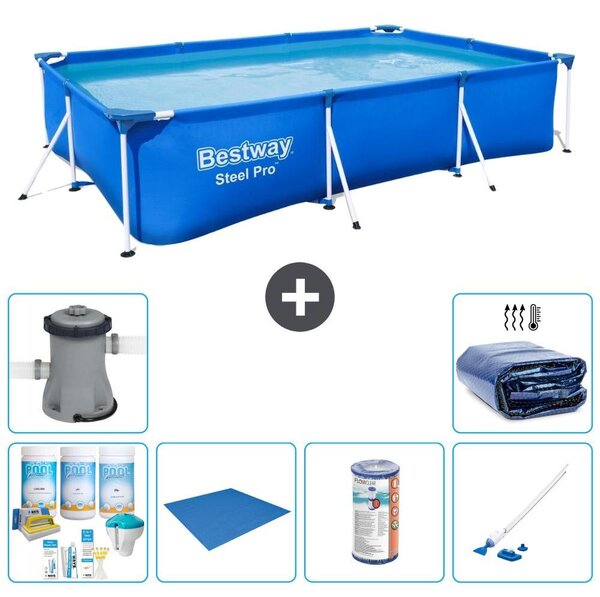 Bestway Steel Pro, piscina rettangolare - 300x201x66 cm - 7 pezzi - Modello S22254