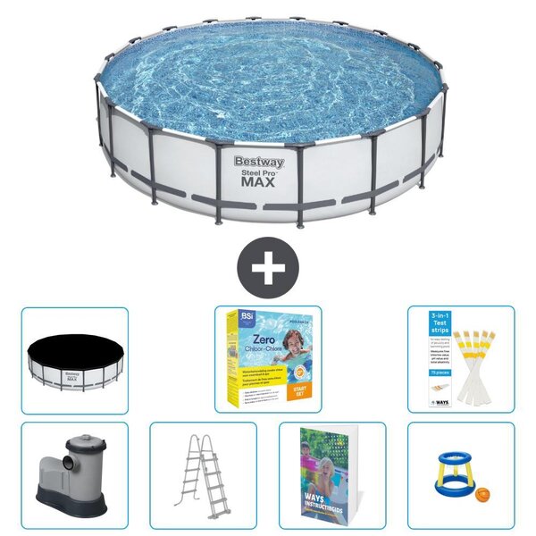 Piscina gonfiabile Bestway Steel Pro MAX, rotonda, 549x122 cm, composta da 6 parti, modello S529
