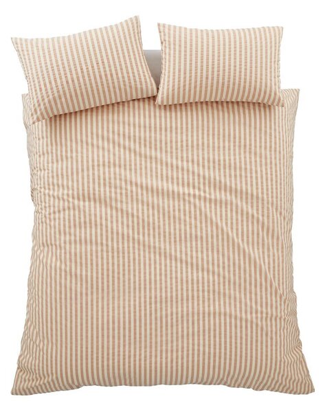 Set copripiumino e federa arancione per letto singolo 135x200 cm Cotton Rich Woven Stripe – Pineapple Elephant