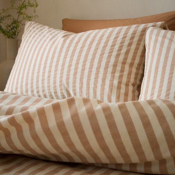 Set copripiumino e federa arancione per letto singolo 135x200 cm Cotton Rich Woven Stripe – Pineapple Elephant