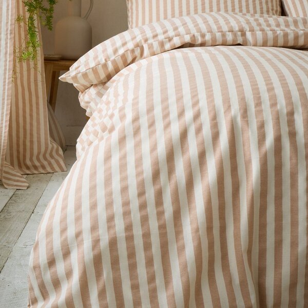 Set copripiumino e federa arancione per letto singolo 135x200 cm Cotton Rich Woven Stripe – Pineapple Elephant