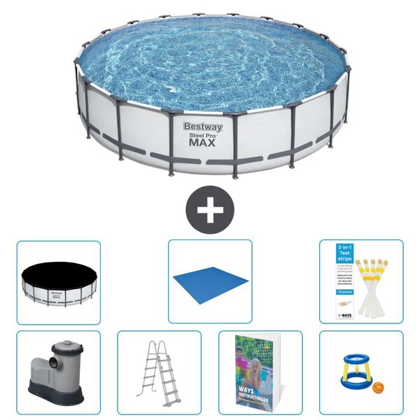 Piscina gonfiabile Bestway Steel Pro MAX, rotonda, 549x122 cm, composta da 6 parti, modello S568