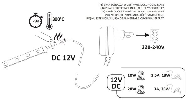 Striscia LED 5m LED/45W/12V IP65 bianco