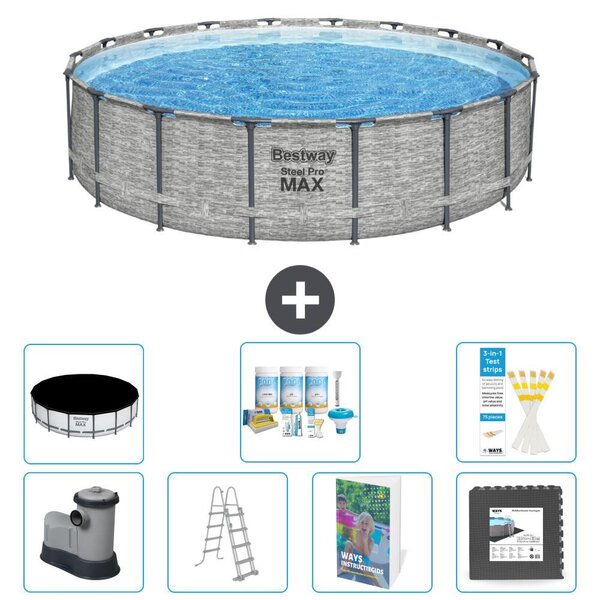 Piscina gonfiabile Bestway Steel Pro MAX, rotonda, 549x122 cm, composta da 6 parti, modello S581