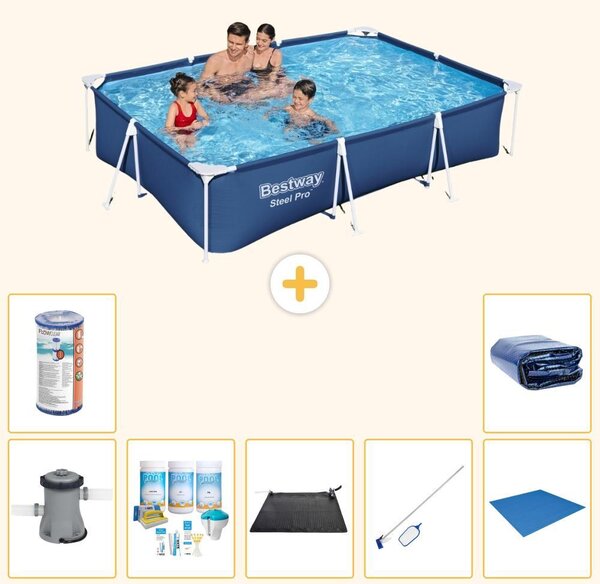 Bestway Steel Pro, piscina rettangolare - 300x201x66 cm - 8 pezzi - Modello S21568