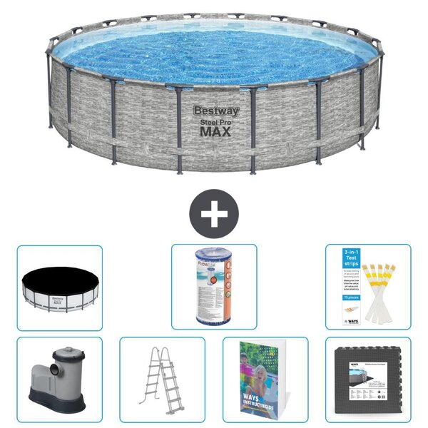 Piscina gonfiabile Bestway Steel Pro MAX, rotonda, 549x122 cm, composta da 6 parti, modello S563