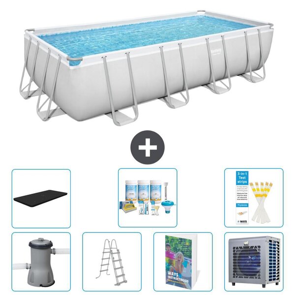 Bestway Power Steel, piscina rettangolare - 488x244x122 cm - composta da 6 parti, modello S612
