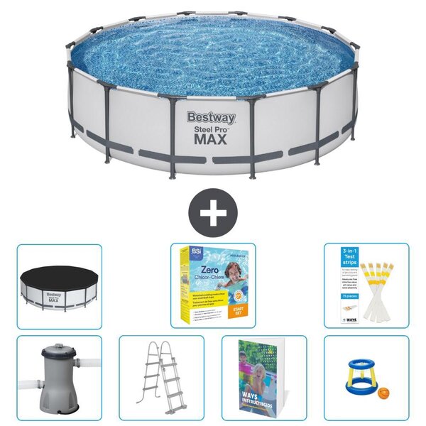 Piscina gonfiabile Bestway Steel Pro MAX, rotonda, 427x122 cm, composta da 6 parti, modello S529