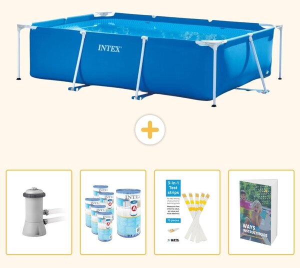 Piscina fuori terra rettangolare - 300x200x75 cm - 5 pezzi - Modello SCB123