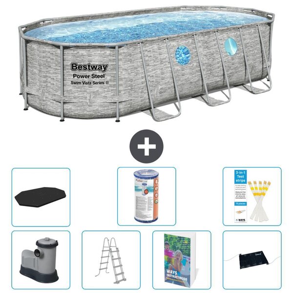 Bestway Power Steel, piscina ovale - 549x274x122 cm - composta da 6 parti, modello S619