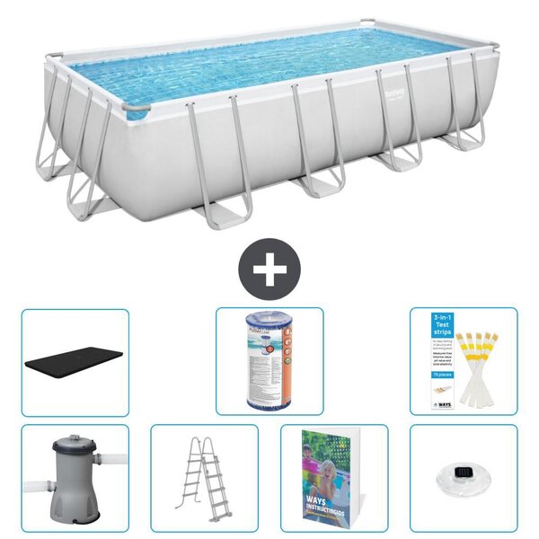 Bestway Power Steel, piscina rettangolare - 488x244x122 cm - composta da 6 parti, modello S622