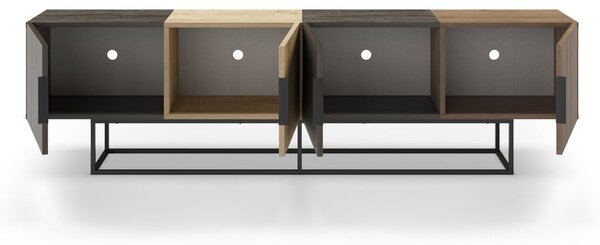 Tavolo TV in rovere colore naturale 200x55 cm Titan - Marckeric