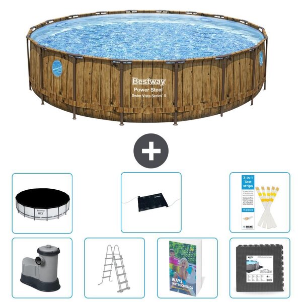Bestway Power Steel, piscina rotonda - 549x122 cm - composta da 6 parti, modello S543