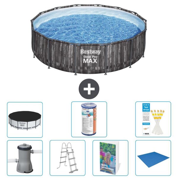 Piscina gonfiabile Bestway Steel Pro MAX, rotonda, 427x107 cm, composta da 6 parti, modello S594