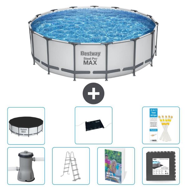 Piscina gonfiabile Bestway Steel Pro MAX, rotonda, 488x122 cm, composta da 6 parti, modello S543