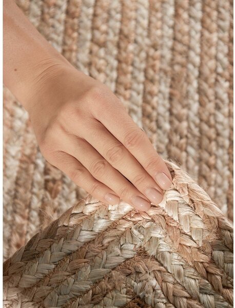Passatoia di colore naturale/colore naturale chiaro in iuta reversibile/tessuta a mano 80x300 cm Juno – Hanse Home