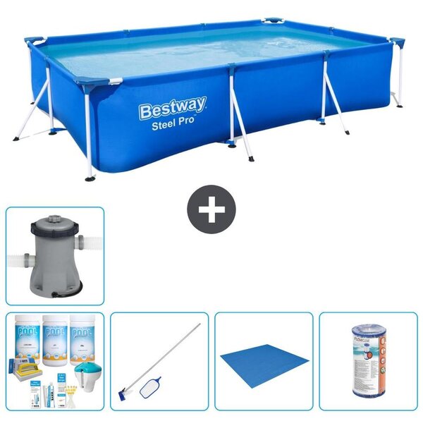 Bestway Steel Pro, piscina rettangolare - 300x201x66 cm - 6 pezzi - Modello S22080