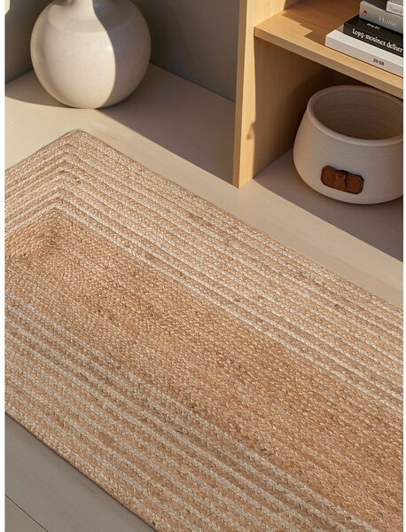 Passatoia di colore naturale/colore naturale chiaro in iuta reversibile/tessuta a mano 80x300 cm Juno – Hanse Home