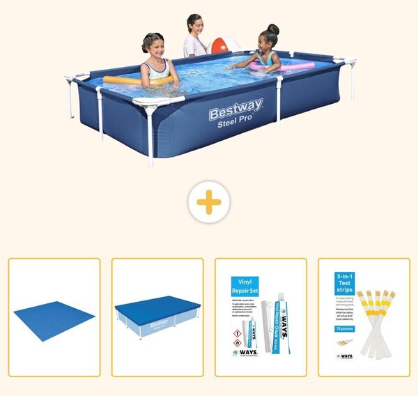 Bestway Steel Pro, piscina rettangolare - 221x150x43 cm - 5 pezzi, modello S22703