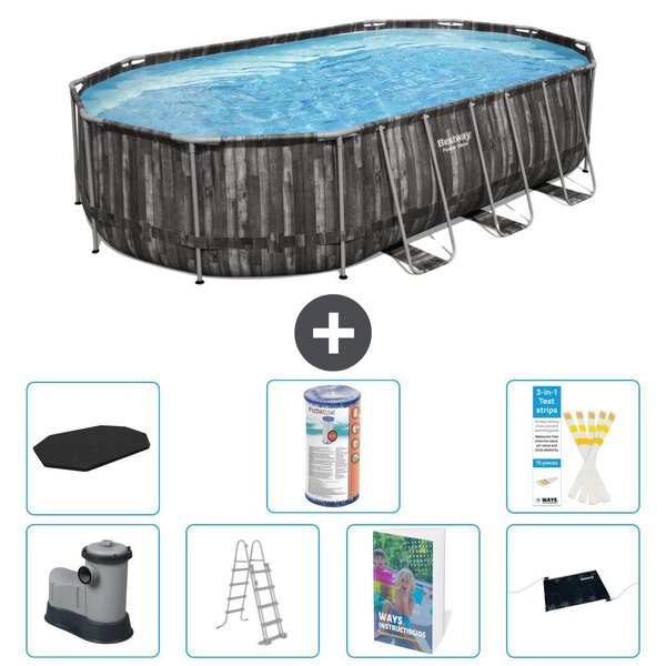 Bestway Power Steel, piscina ovale - 610x366x122 cm - composta da 6 parti, modello S619