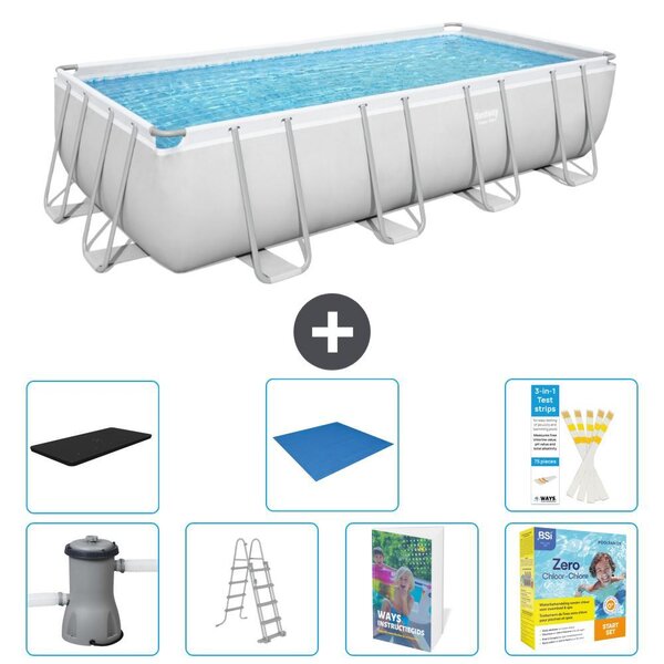 Bestway Power Steel, piscina rettangolare - 488x244x122 cm - composta da 6 parti, modello S546
