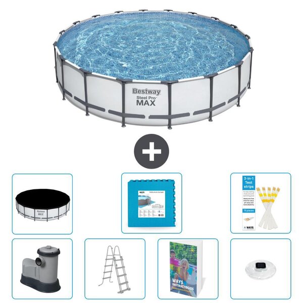 Piscina gonfiabile Bestway Steel Pro MAX, rotonda, 549x122 cm, composta da 6 parti, modello S674