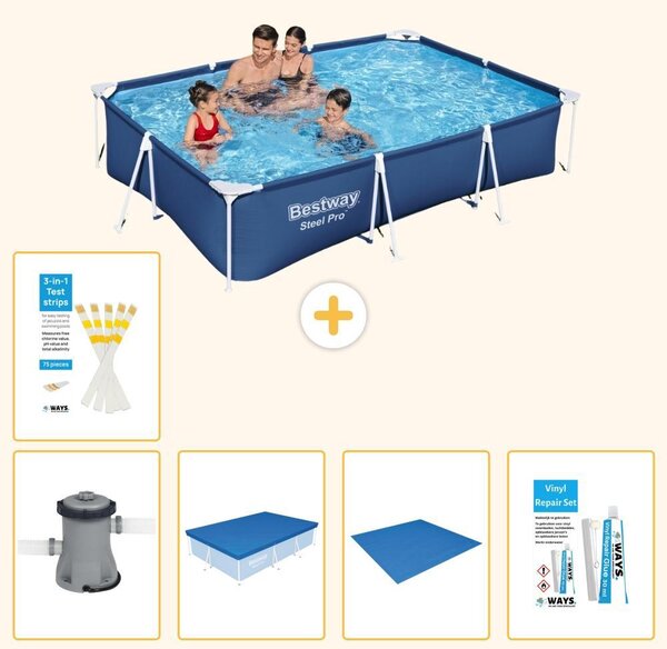Bestway Steel Pro, piscina rettangolare - 300x201x66 cm - 6 pezzi - Modello S22723