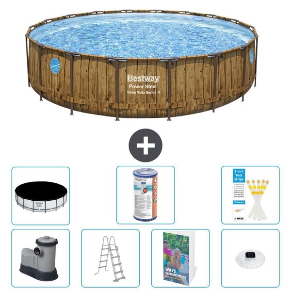 Bestway Power Steel, piscina rotonda - 549x122 cm - composta da 6 parti, modello S622