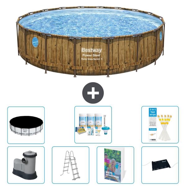 Bestway Power Steel, piscina rotonda - 549x122 cm - composta da 6 parti, modello S632