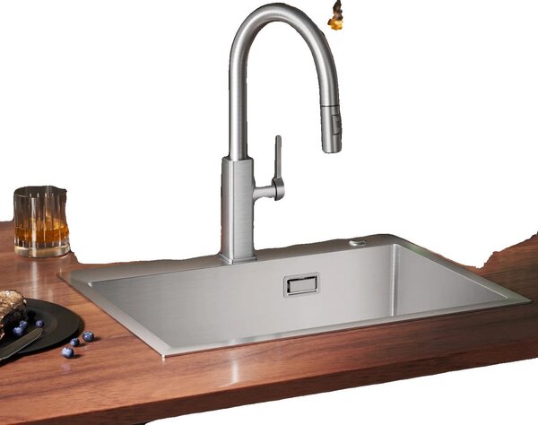 Miscelatore da cucina, doccetta estraibile, design monocomando, G3/8