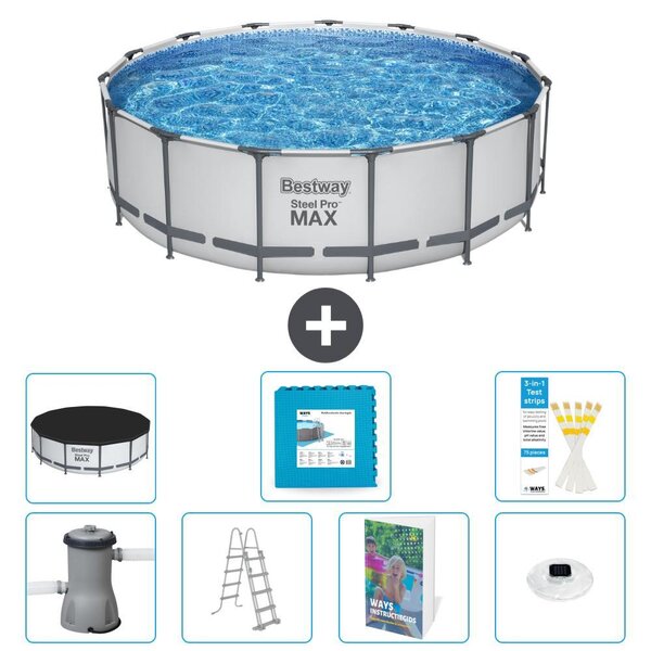 Piscina gonfiabile Bestway Steel Pro MAX, rotonda, 488x122 cm, composta da 6 parti, modello S674