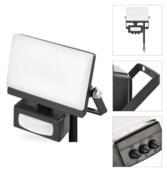 Proiettore LED con sensore di movimento TAMBO EVO LED/20W/230V 4000K IP44 nero