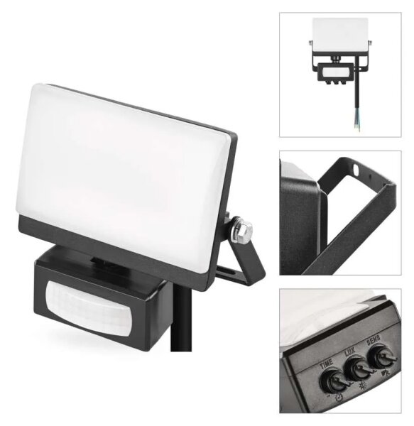 Proiettore LED con sensore di movimento TAMBO EVO LED/10W/230V 4000K IP44 nero