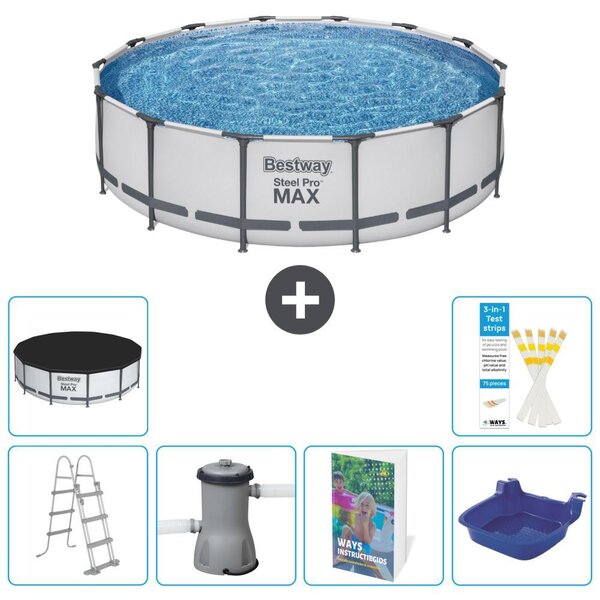 Piscina gonfiabile Bestway Steel Pro MAX, rotonda, 427x122 cm, composta da 5 parti, modello S662