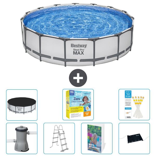 Piscina gonfiabile Bestway Steel Pro MAX, rotonda, 457x122 cm, composta da 6 parti, modello S582