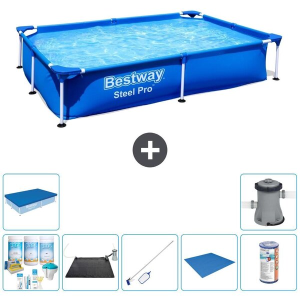 Bestway Steel Pro, piscina rettangolare - 221x150x43 cm - 8 pezzi - Modello S22225