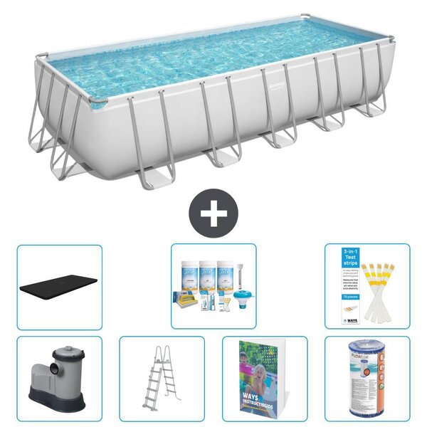Bestway Power Steel, piscina rettangolare - 640x274x132 cm - composta da 6 parti, modello S556