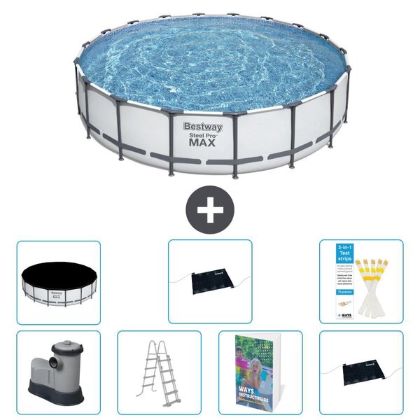 Piscina gonfiabile Bestway Steel Pro MAX, rotonda, 549x122 cm, composta da 6 parti, modello S562