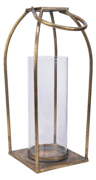 Lanterna in ferro oro H 37 cm Ø 15 cm
