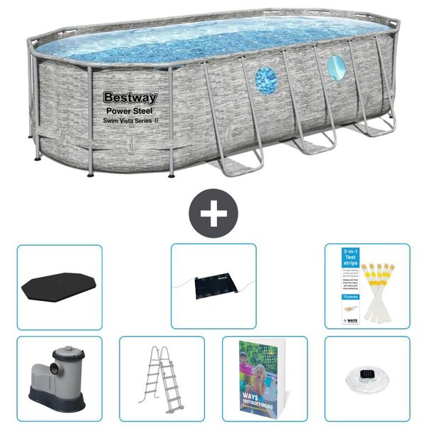 Bestway Power Steel, piscina ovale - 549x274x122 cm - composta da 6 parti, modello S598