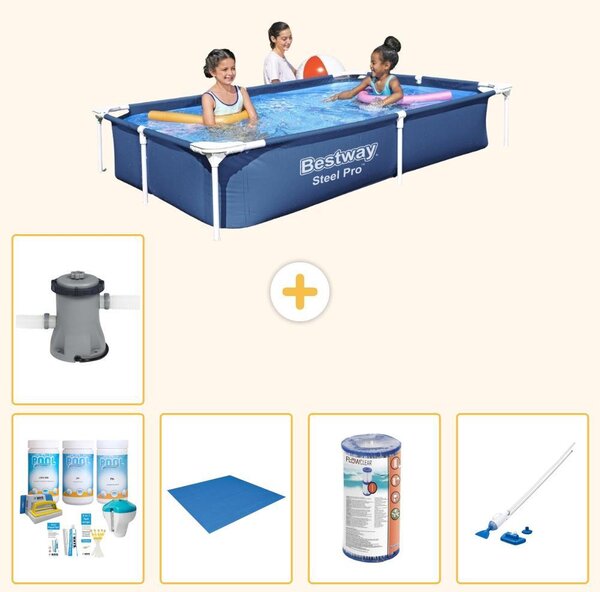 Bestway Steel Pro, piscina rettangolare - 221x150x43 cm - 6 pezzi - Modello S22065