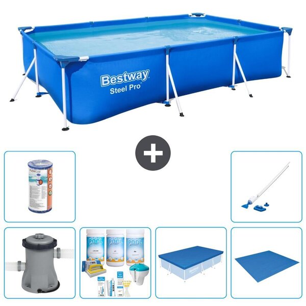 Bestway Steel Pro, piscina rettangolare - 300x201x66 cm - 7 pezzi - Modello S21564
