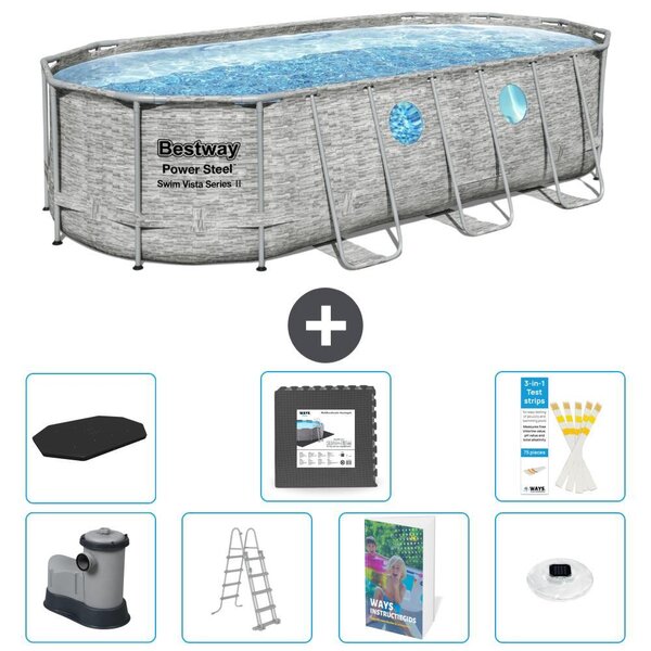 Bestway Power Steel, piscina ovale - 549x274x122 cm - composta da 6 parti, modello S608