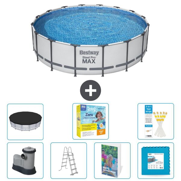Piscina gonfiabile Bestway Steel Pro MAX, rotonda, 488x122 cm, composta da 6 parti, modello S566