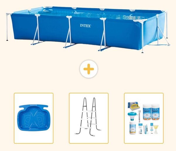 Piscina fuori terra rettangolare - 450x220x84 cm - Struttura in 4 parti - Modello S22363