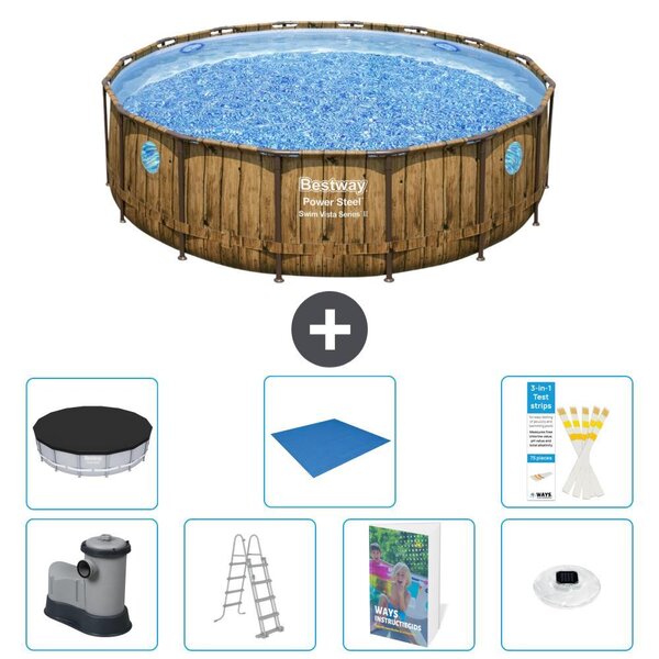 Bestway Power Steel, piscina rotonda - 488x122 cm - composta da 6 parti, modello S596