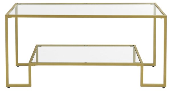 Tavolino - Leobert - Oro/Trasparente - 55 X 100 X 45 Cm