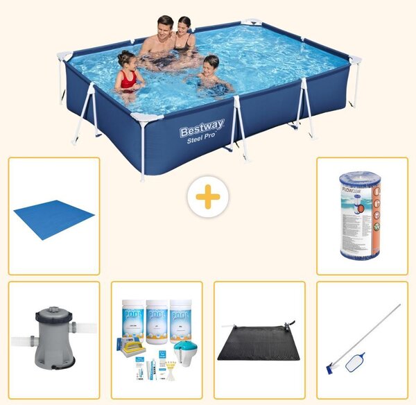Bestway Steel Pro, piscina rettangolare - 300x201x66 cm - 7 pezzi - Modello S22085